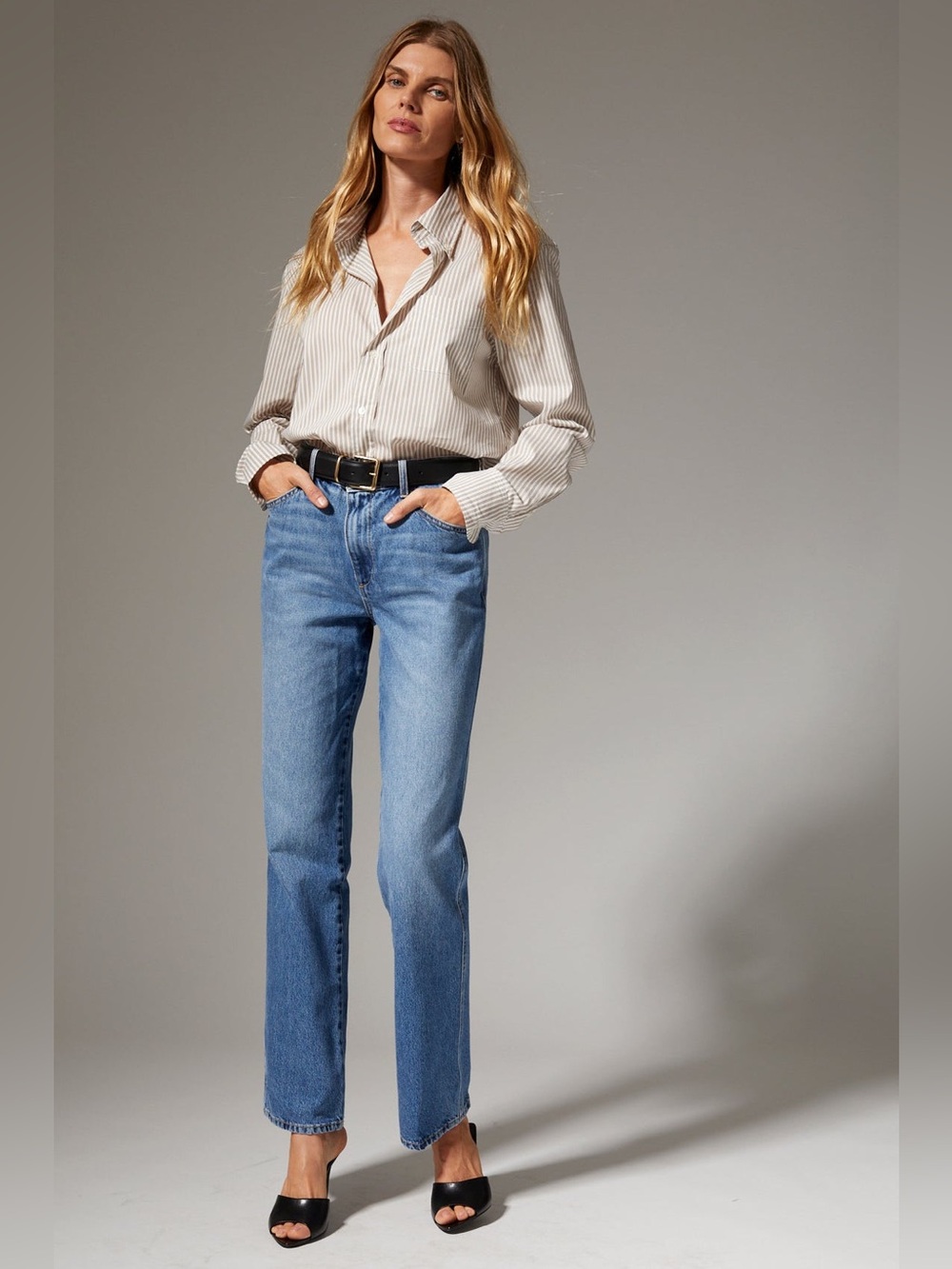 SPRWMN Straight Leg Jeans in Edith Wash Size 30